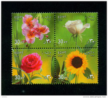 EGYPT / 2003 / FESTIVALS / FLOWERS / ALSTROMERIA / WHITE ROSE / RED ROSE / SUNFLOWER / MNH / VF - Unused Stamps
