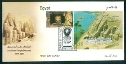 EGYPT / 2017 / ABU SIMBEL TEMPLE / RAMESES II / SUN VERTICALITY / ARCHEOLOGY / FDC - Covers & Documents