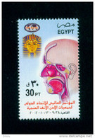 EGYPT / 2002 / MEDICINE / EAR / NOSE / OTO-RHINO LARYNGOLOGICAL SOCIETIES / IFOS / EGYPTOLOGY / TUTANKHAMUN / MNH / VF - Nuevos