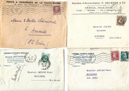 20 Enveloppes Timbre CERES / Oblitération 70 VESOUL MELISEY - 1945-47 Ceres (Mazelin)