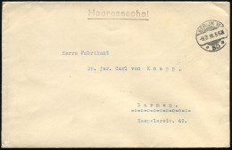 BERLIN W/ *50a 1916 (9.3.) 1K-Gitter + Viol. 1L: Heeressache!, Rs. Rote Siegeloblate: ..KAISERL. KOMMISSARS U. MILIT.-IN - 1. Weltkrieg