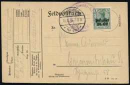 DT.BES.RUSS.-POLEN 1916 (16.3.) 5 Pf. Germania Ob.Ost, EF + 1K-Brücke: K. D. Feldpoststation/* Nr. 209 * + Seltener 2K-H - 1. Weltkrieg