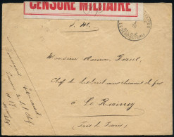 BELGIEN 1918 (Okt.) Feldpost-1K: POSTES MILITAIRES/BELGIQUE/I/BELGIE/LEGERPOSTEREIJ + Hs. Abs. + Roter Zensur-Zettel: CE - WW1