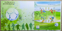 INDIA 2014 BRAZIL WORLD CUP, SOCCER, FOOTBALL.....MS ON FDC, SHILLONG CANCELLATION - 2014 – Brasile