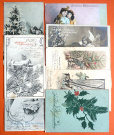 LOT 7 OLD GREETINGS POSTCARDS, ALL USED WITH STAMPS, EXCELLENT CONDITION - Collections & Lots