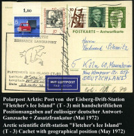 U.S.A. /  B.R.D. 1972 (23.5.) Antwort-P BRD 25 Pf. Heinemann (Mi.P 105 A, + 20.- EUR) +  Schw. HdN: NAVAL ARCTIC/ RESEAR - Arctische Expedities