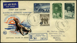 AUSTRAL.ANTARKTIS 1960 (30.1.) Austral. Antarktisforschung, Kompl. Satz + 1K: DAVIS/A.N.A.R.E./AUST ANTARCTIC TERR 2x +  - Antarctic Expeditions