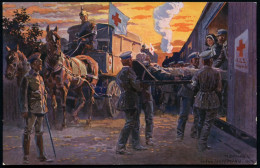 BAYERN 1914 5 Pf. Hupp-Wappen, Grün: R.K-Sammlung 1914: Pferde-Wagen, Lazarettzug Mit Dampflok, RK-Flagge Etc. (Verwunde - Rode Kruis