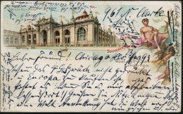 U.S.A. 1893 (24.8.) PP 1 C. Grant, Schw.: WORLD'S COLUMBIAN EXPOSITION = Mines Building = Bergbau-Palast U. Allegorie Mi - Otros & Sin Clasificación