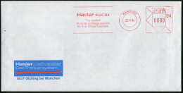 Hamburg 1984 (22.6.) Muster-AFS: 0080 Pf. HAMBURG/IMPA '84/Hasler = Internat. Messe Für Postausrüstung Zum U.P.U.-Kongre - UPU (Universal Postal Union)