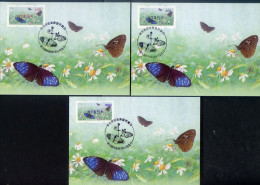 2023 Taiwan - ATM Frama-Maxi-Card- Purple Crow Butterfly (3 Pcs.) - Automatenmarken [ATM]