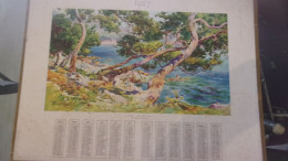 1927  CAP MARTIN ILLUSTRATEUR  AQUARELLE DE LESSIEUX GRAND CALENDRIER 35.5 / 48.5 CM - Big : 1921-40