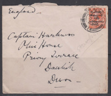 Ireland 1922 2d Provisional Overprint Cover To UK Captain Harkeness - Lettres & Documents