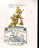 Australia 1985 Domestic Letter With Mitchell Railway Centenary Commemorative Postmark - Covers & Documents