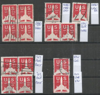 USA Airmail 1971/73 Silhouette Jet Airliner SC#C78+82 Quasi Cpl Issue BL4 Sheet Coil+Line Booklet Pairs & Singles - 3a. 1961-… Oblitérés