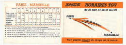 Petit Dépliant - HORAIRES TGV Sept 87 à Mai 88 - Format Plié 7 Cm X 10 Cm - Railway