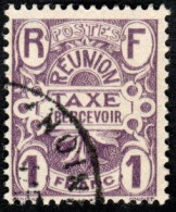 Réunion Obl. N° Taxe 13 - Emblème Le 1f Violet - Postage Due