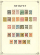 * MAYOTTE. Collection. 1892-1912 (Poste), Complète Dont Sept Ex Obl. - TB - Sonstige & Ohne Zuordnung