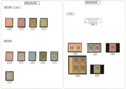 * Groupe. 1892-1912, Anjouan, Gde Comore, Mayotte Et Mohéli, Valeurs Et Séries Diverses, Chiffres Espacés, Des Ex (*) Ou - Collections