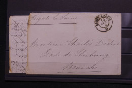 FRANCE - Enveloppe + Contenu De La Frégate "La Savoie " Pour Cherbourg En 1870, Oblitération Ambulant - L 147032 - War 1870