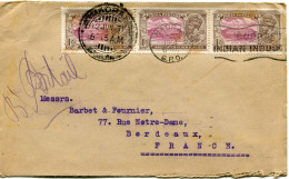 INDE ANGLAISE LETTRE DEPART MADRAS 12 JUN 31 POUR LA FRANCE - 1911-35 King George V