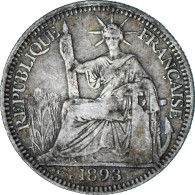 Monnaie, Indochine Française, 10 Cents, 1893, Paris, TTB, Argent, KM:2 - Sonstige & Ohne Zuordnung