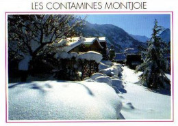 LES CONTAMINES MONTJOIE.Le Village Sous La Neige , Au Fond Le Col Du Bonhomme - Contamine-sur-Arve