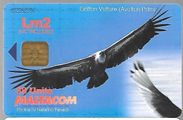 CARTE-PUCE-MALTE---LM2-38U-OISEAU GRIFFON-UTILISE-TBE - Eagles & Birds Of Prey