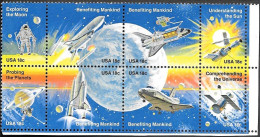 USA Space 8 Stamps 1981 MNH. Shuttle Columbia STS-1 "Apollo 11" - USA