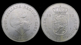 Netherlands 10 Gulden 1973- Government Anniversary Of Juliana - 10 Gulden