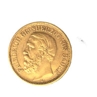 Allemagne-Duché De Bade 10 Mark- Frédéric Ier 1878 Karlsruhe - 5, 10 & 20 Mark Gold