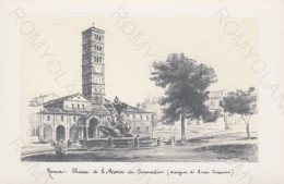 CARTOLINA  ROMA,LAZIO-CHIESA DI S.MARIA IN COSMEDIN (DISEGNO DI ENZO CASSONI)-STORIA,MEMORIA,RELIGIONE,NON VIAGGIATA - Mostre, Esposizioni