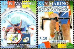 221608 MNH SAN MARINO 2008 CAMPEONATOS DEL MUNDO DE CICLISMO EN RUTA - Unused Stamps