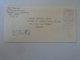 D198145   JAPAN  - Airmail Cover 1987 Chiba - Gyotoku - EMA Red Meter - John Delacourt -     Sent To Hungary - Briefe U. Dokumente