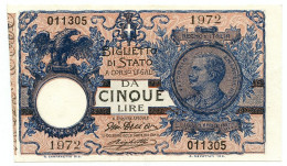 5 LIRE BIGLIETTO DI STATO VITTORIO EMANUELE III FLOREALE 05/11/1914 SUP+ - Regno D'Italia – Autres