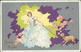 BUSI  SIGNED 1930s POSTCARD - WOMAN & SHEEP & FLOWERS - EDIT DEGAMI 3549  (4701) - Busi, Adolfo