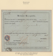 Österreich: 1864/1865, 5 Und 10 Kr. Doppeladler Weit Gez. Auf 2 Retour-Recepisse - Covers & Documents