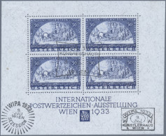 Österreich: 1933. WIPA-Block Mit Drei Idealen Sonderstempeln: Künstlerhaus, Kong - Used Stamps