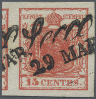 Österreich - Lombardei Und Venetien: 1850, 3 Cent. Tiefkarmin, Type I, Platte 2, - Lombardy-Venetia