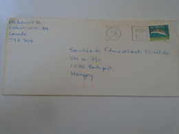 D198191  Canada  Cover  1990  -stamp Whale     Sent To Hungary - Briefe U. Dokumente