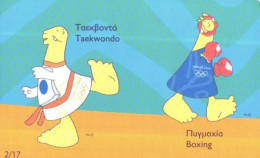 Greece:Used Phonecard, OTE, 3€, Athens Olympig Games 2004, Taekwondo And Boxing - Olympic Games