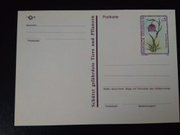 Austria - Endangered Animals And Plants - Postcard (5) Snake's Head Fritillary (Schachbrettblume) Wwf Endangered Nature - Covers & Documents