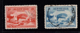 1932 Australia, SG 141-142, 2d Red & 3d Blue Harbour Bridge, Fine Used Cat. £15.25 - Oblitérés