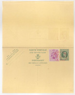 Entier Postal Type Houyoux N° 72 I - FN - 20 + 20c Vert - Avec Réponse Payée - Avec COB N°281- B003 10c   (RARE)  - Neuf - Reply Paid Cards