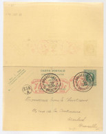 Entier Postal Type Houyoux N° 72 I - FN - 20 + 20c Vert - Avec Réponse Payée - B003 3X10c   (RARE)  - 1931 - Cartes Avec Réponse Payée