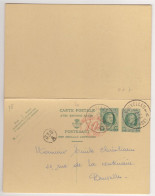 Entier Postal Type Houyoux N° 78 I - FN - 20 Et 10 + 20 Et 10c Vert  - Avec Réponse Payée - B003  10c  (RARE)  - 1931 - Reply Paid Cards