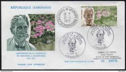 DOCTEUR ALBERT SCHWEITZER - NOBEL / 1975 GABON ENVELOPPE FDC NUMEROTEE (ref 2638d) - Albert Schweitzer