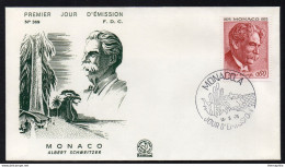 DOCTEUR ALBERT SCHWEITZER - NOBEL / 1975 MONACO ENVELOPPE FDC (ref 2704b) - Albert Schweitzer