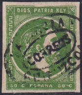 Spain 1874 Sc X6 España Ed 160 Carlist Used Oval Guipuzcoa Cancel - Carlistas