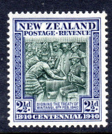 NEW ZEALAND - 1940 BRITISH SOVEREIGNTY TREATY 2½d STAMP FINE MOUNTED MINT MM * SG 617 - Ungebraucht